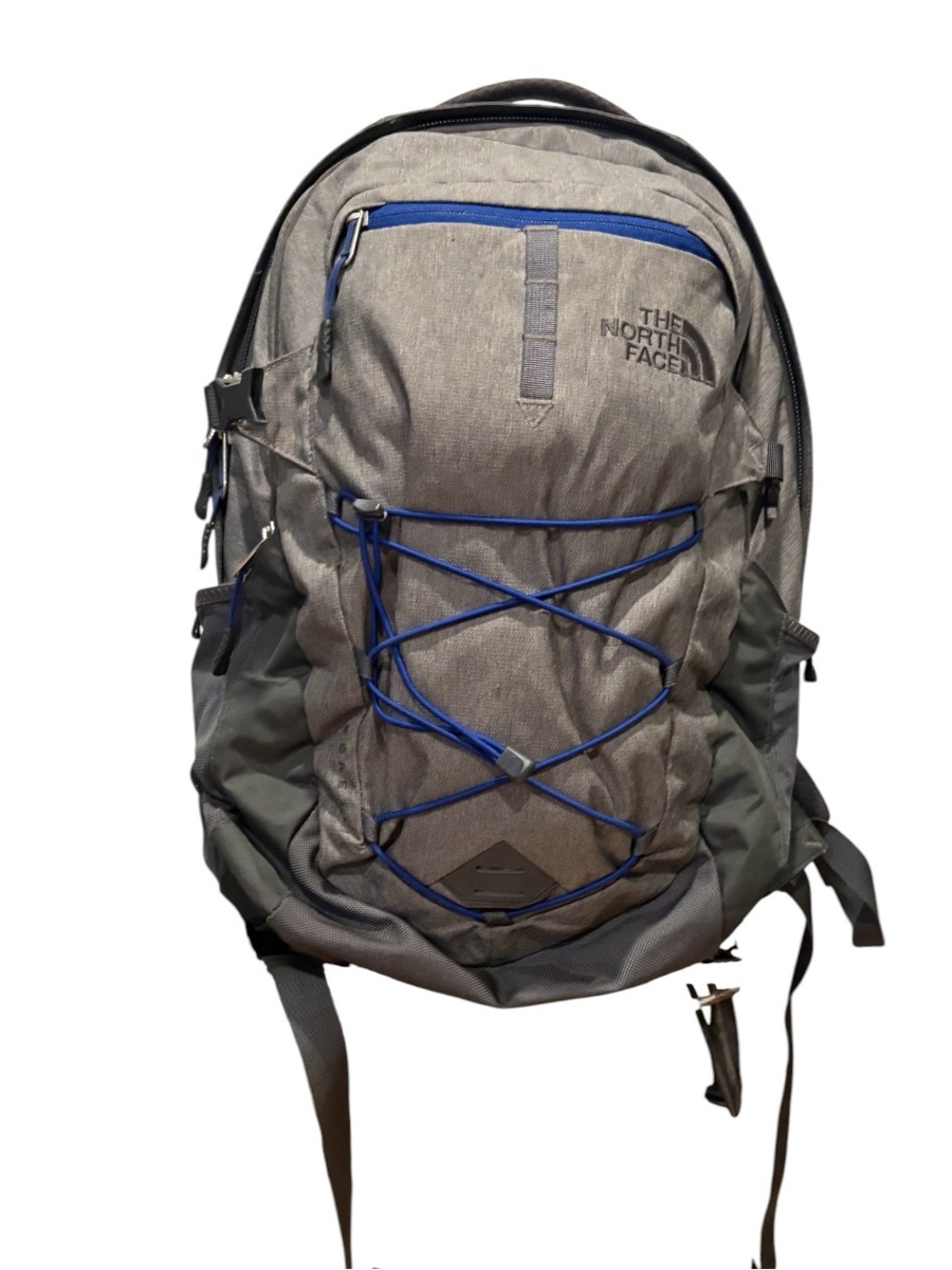The North Face - Borealis Backpack with blue bungee cords.